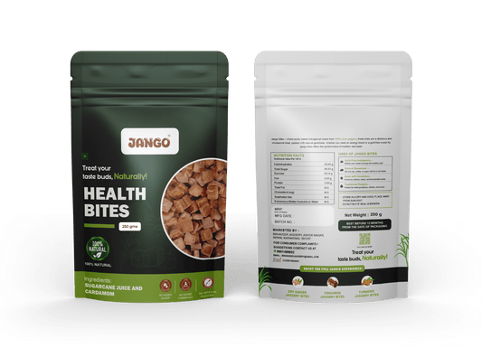 Cardamom pure organic jaggery cubes packed in package