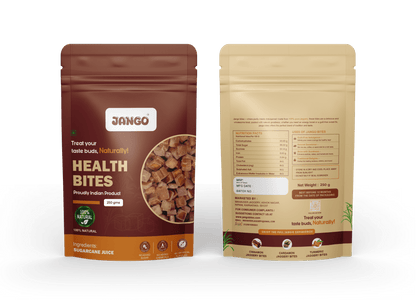 natural sugarcane organic jaggery cubes packed in 250 gm packet