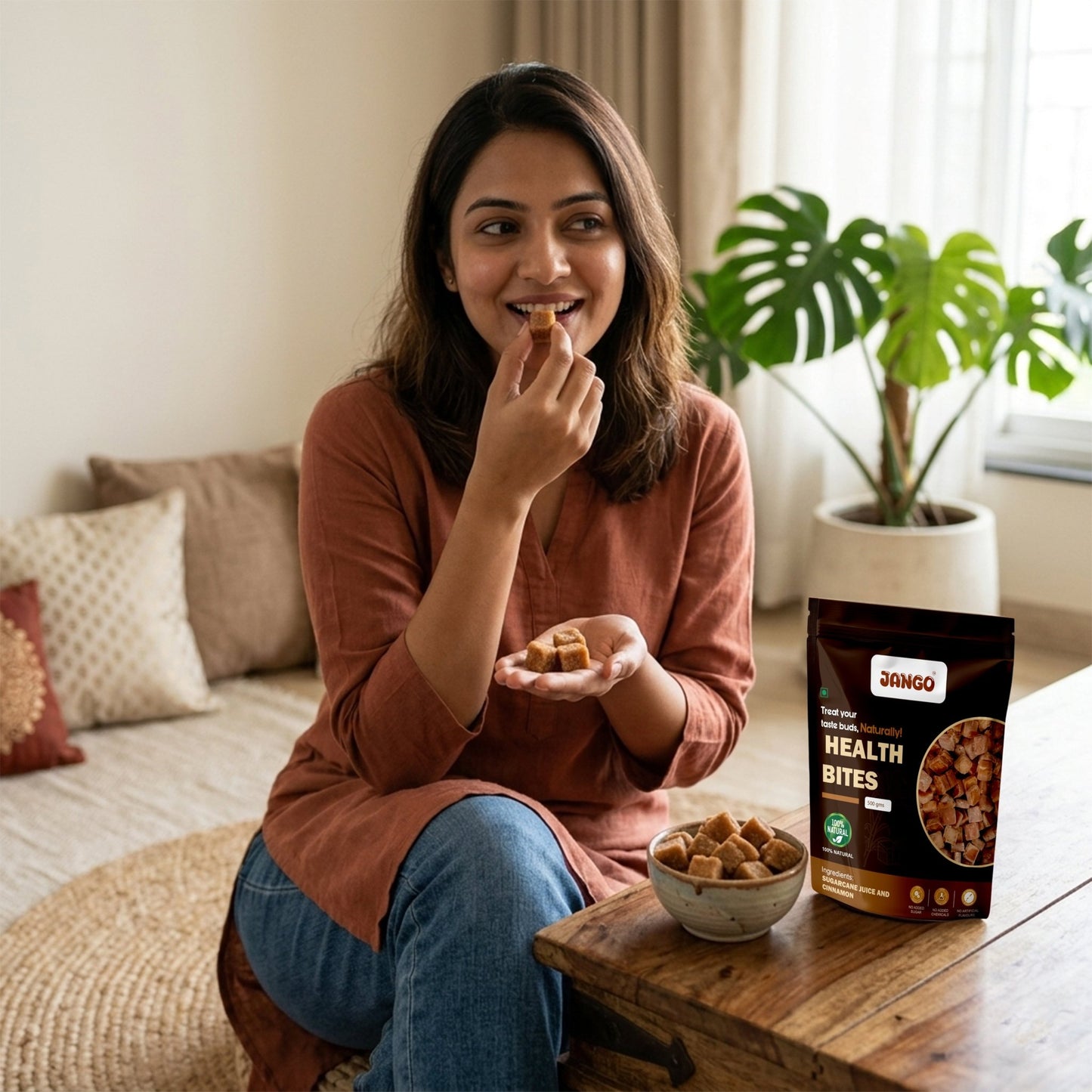 Jaggery Bites Pack of 8(Plain, Ginger, Cinnamon, Cardamom) 250 gm Each